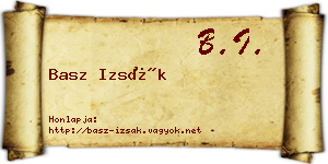 Basz Izsák névjegykártya